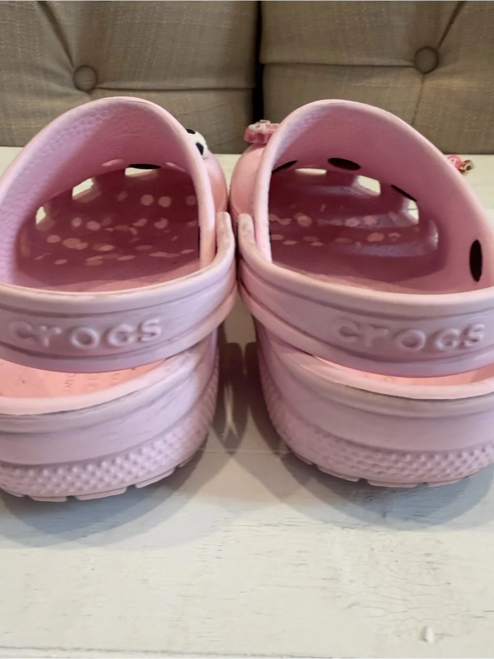 Crocs Kids Pink Clog Shoes with Charms C 13